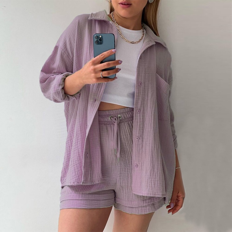 Completo Estivo Camicia e Shorts in Mussola