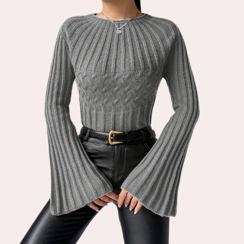 Maglione a Coste | Maniche a Campana | Elegante e Sofisticato