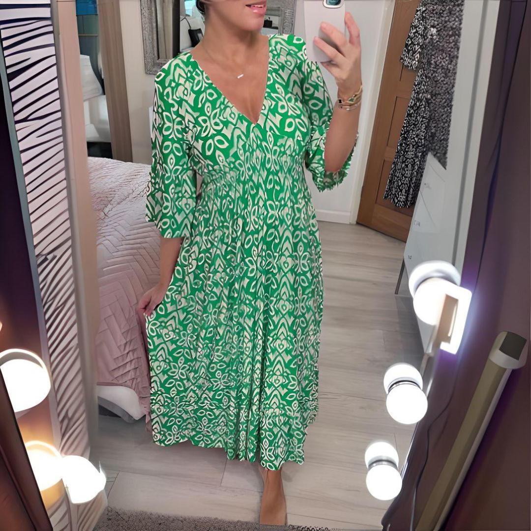 Abito Midi Floreale | Poliestere | Vestibilità Comoda