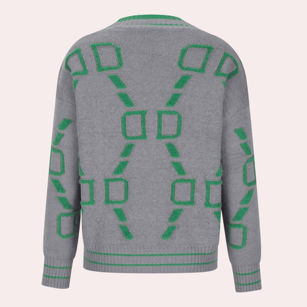 Maglione Geometrico Oversize | Stile Moderno | Caldo e Confortevole