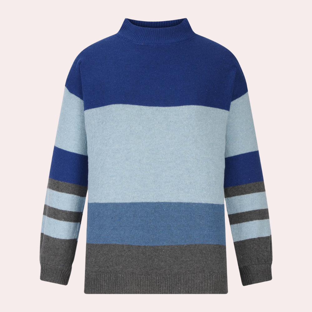 Maglione a Blocchi di Colore | Maniche Lunghe | Caldo & Trendy