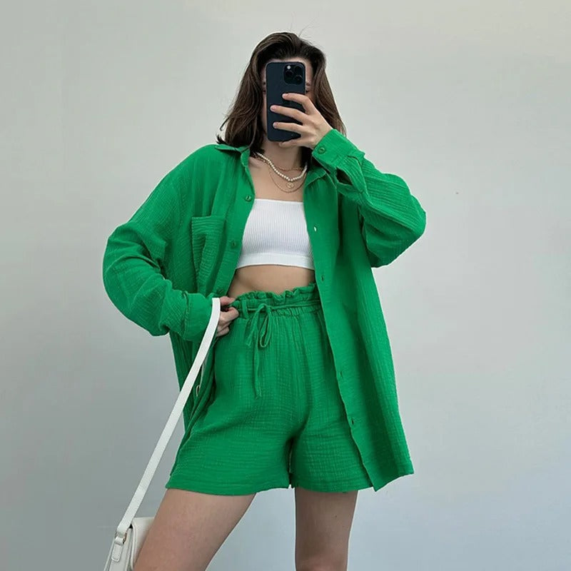 Completo Estivo Camicia e Shorts in Mussola