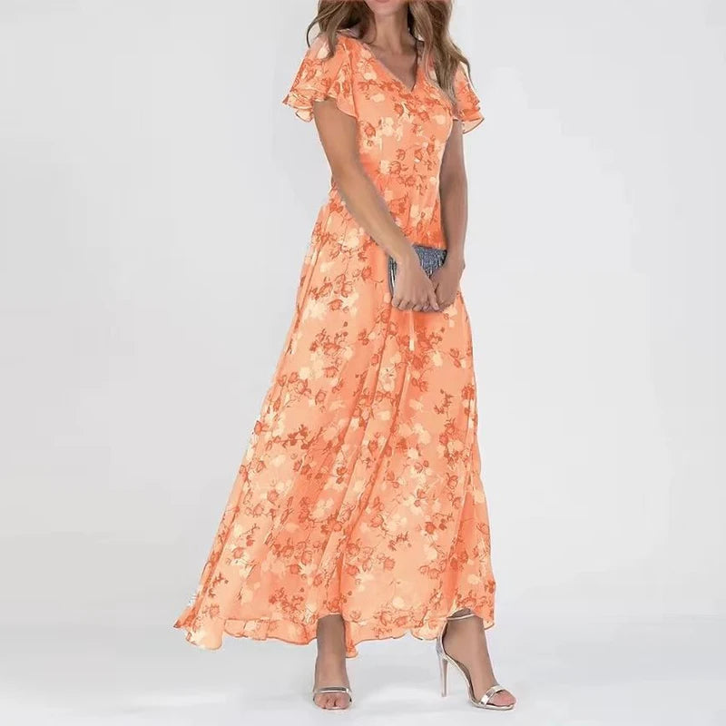 Abito Floreale Elegante Lungo