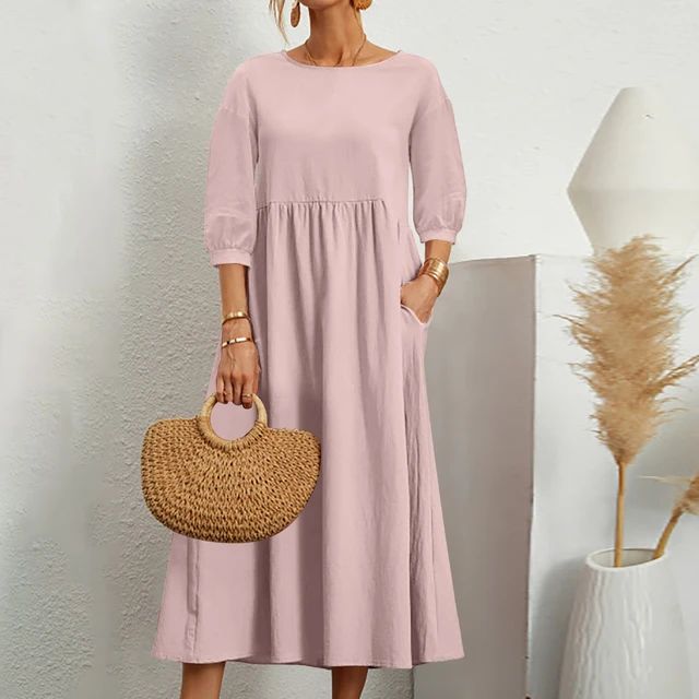 Abito Midi Minimal in Cotone