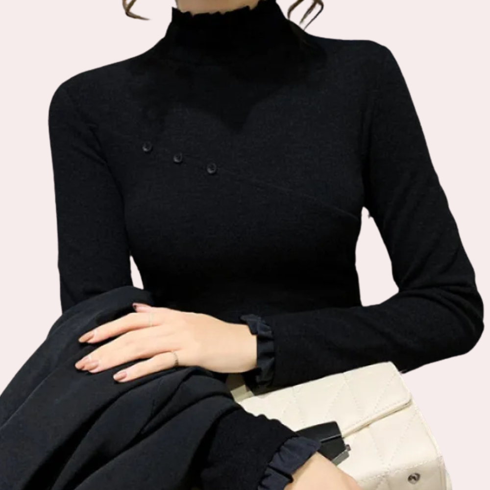 Maglia a Collo Alto con Dettagli Brillanti | Elegante e Femminile | Perfetta per Look Raffinati