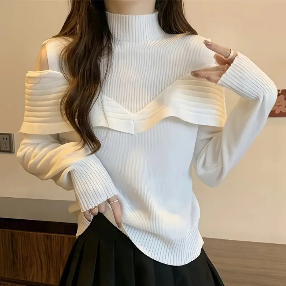 Maglione Collo Alto Donna | Elegante e Morbido | Dettaglio a Balza