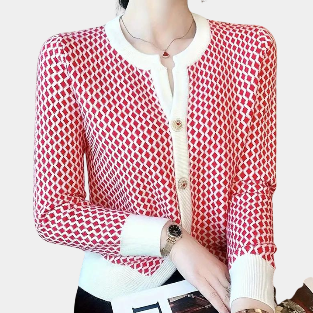 Cardigan Geometrico | Bottoni | Elegante & Raffinato