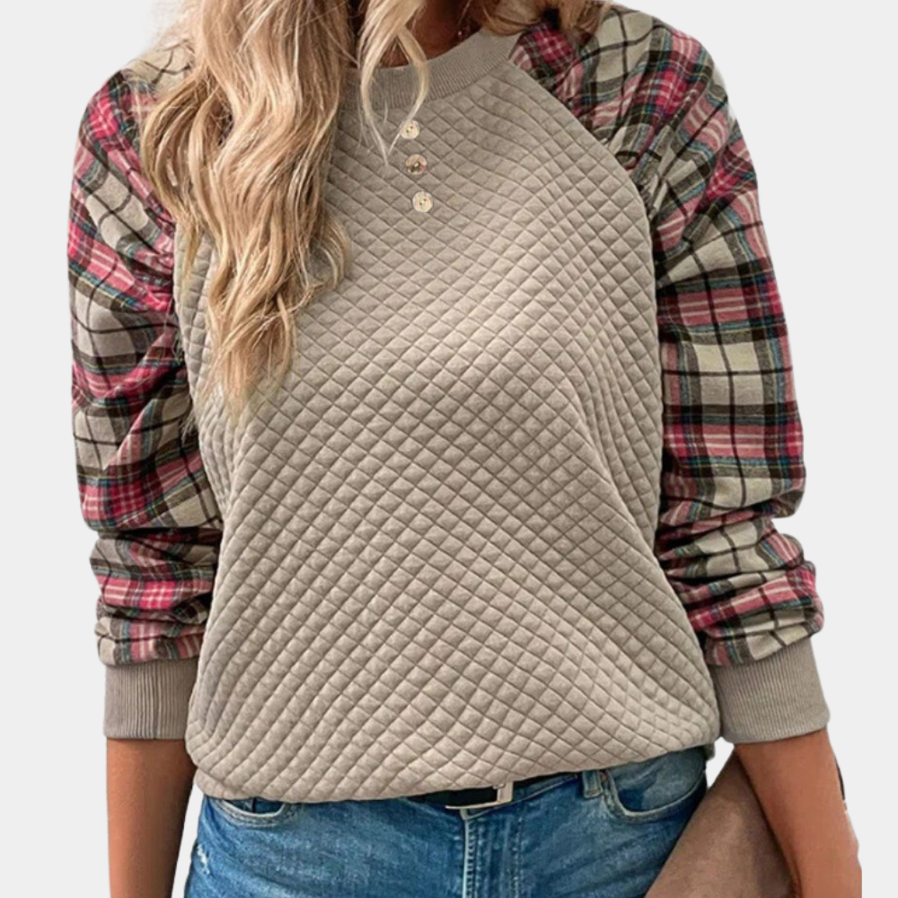 Felpa con Maniche a Quadri | Stile Casual e Comodo | Perfetta per l’Autunno