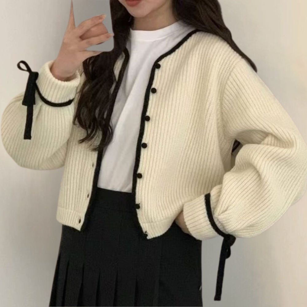 Cardigan Corto Donna | Dettagli Fiocchi | Stile Romantico e Chic