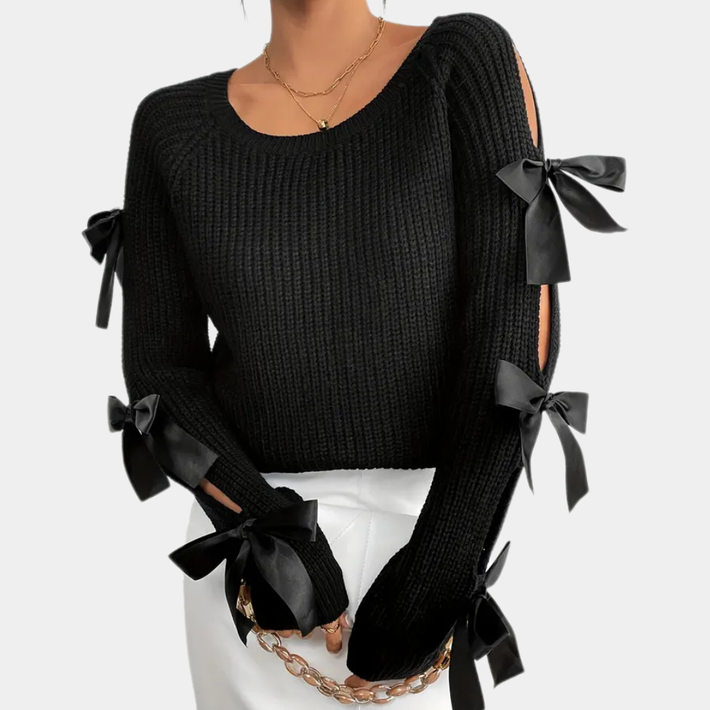 Maglione con Fiocchi | Lavorato a Maglia | Elegante e Femminile