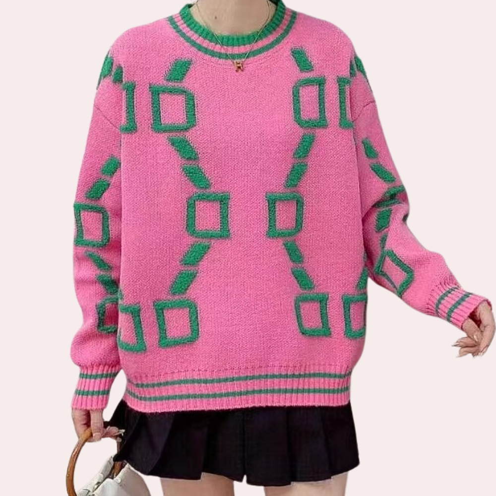 Maglione Geometrico Oversize | Stile Moderno | Caldo e Confortevole