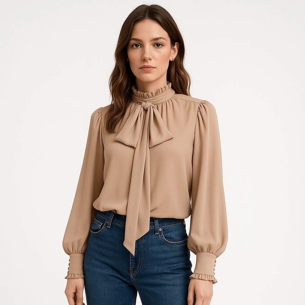 Blusa Lavallière | Eleganza Fluida | Maniche Bouffanti