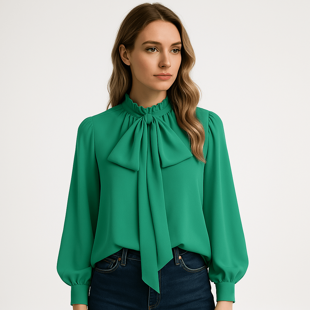 Blusa Lavallière | Eleganza Fluida | Maniche Bouffanti