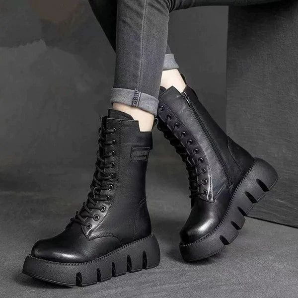 Bottes Montantes à Semelle Épaisse | Style Audacieux | Confort & Stabilité