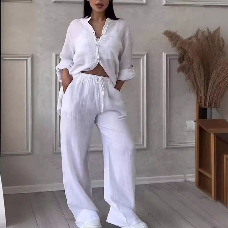 Completo in Lino | Chemise + Pantalone | Minimalista e Leggero