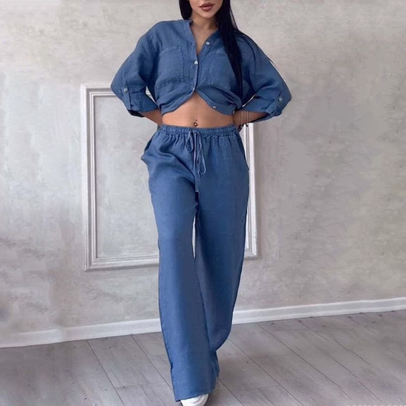 Completo in Lino | Chemise + Pantalone | Minimalista e Leggero