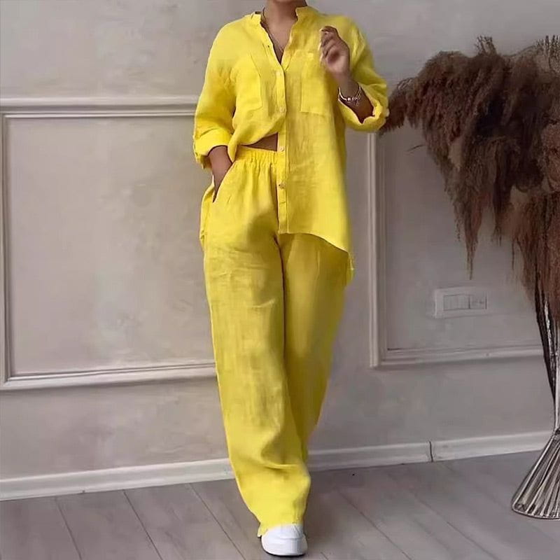 Completo in Lino | Chemise + Pantalone | Minimalista e Leggero