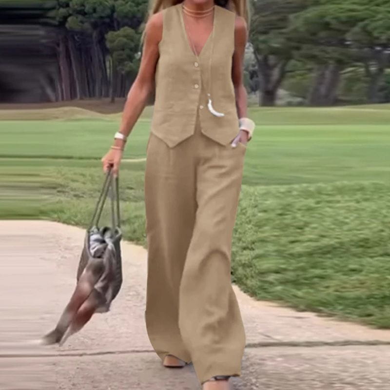 Completo Gilet e Pantaloni in Lino | Elegante e Traspirante | Estivo e Raffinato