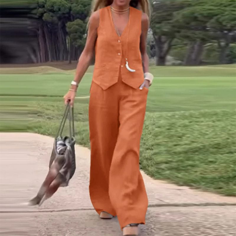 Completo Gilet e Pantaloni in Lino | Elegante e Traspirante | Estivo e Raffinato