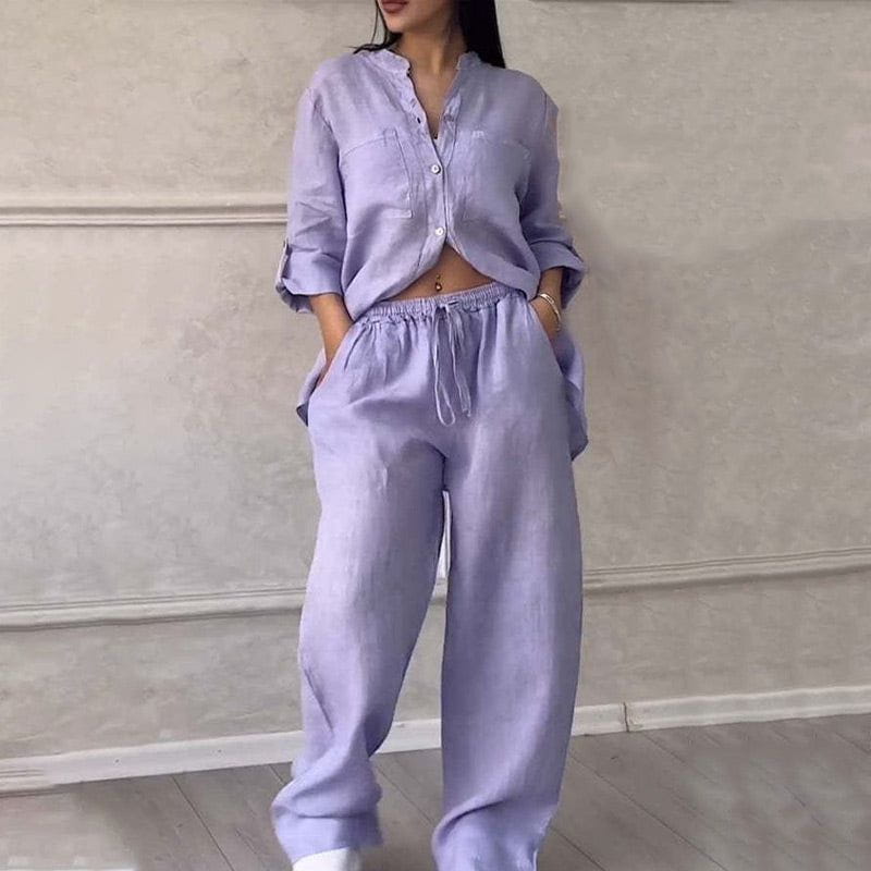 Completo in Lino | Chemise + Pantalone | Minimalista e Leggero
