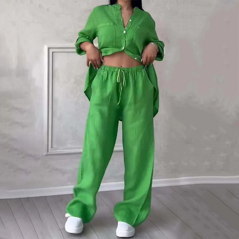 Completo in Lino | Chemise + Pantalone | Minimalista e Leggero