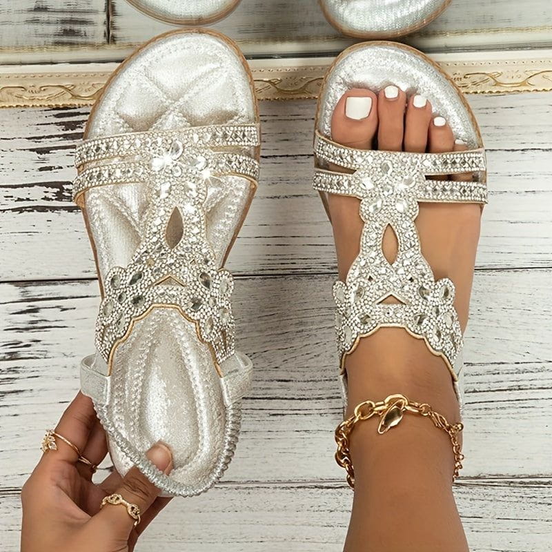 Sandali con Strass | Stile Bohémien Elegante | Comfort Estivo con Fascia Elastica