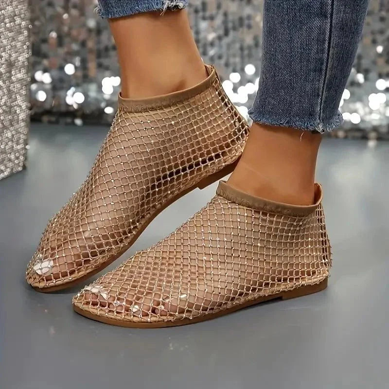 Ballerine Donna in Rete con Strass | Leggere e Brillanti | Look Estivo Glamour