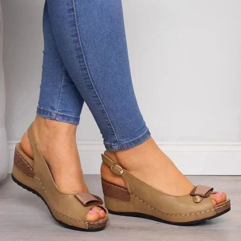 Sandali Estivi con Zeppa | Punta Aperta | Comfort ed Eleganza Quotidiana