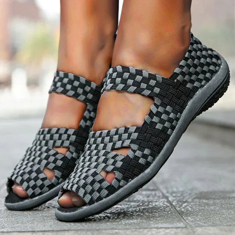 Sandali Donna Elasticizzati | Intreccio Colorato | Comfort e Stile Estivo