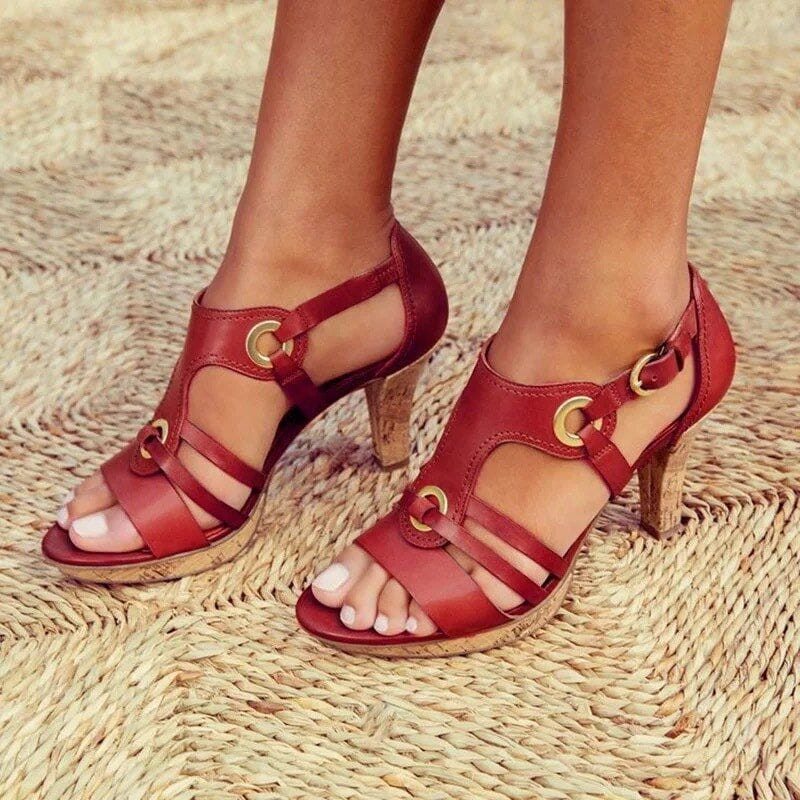 Sandali con Tacco e Cinturino | Ecopelle Elegante | Comfort Estivo e Stile Sofisticato