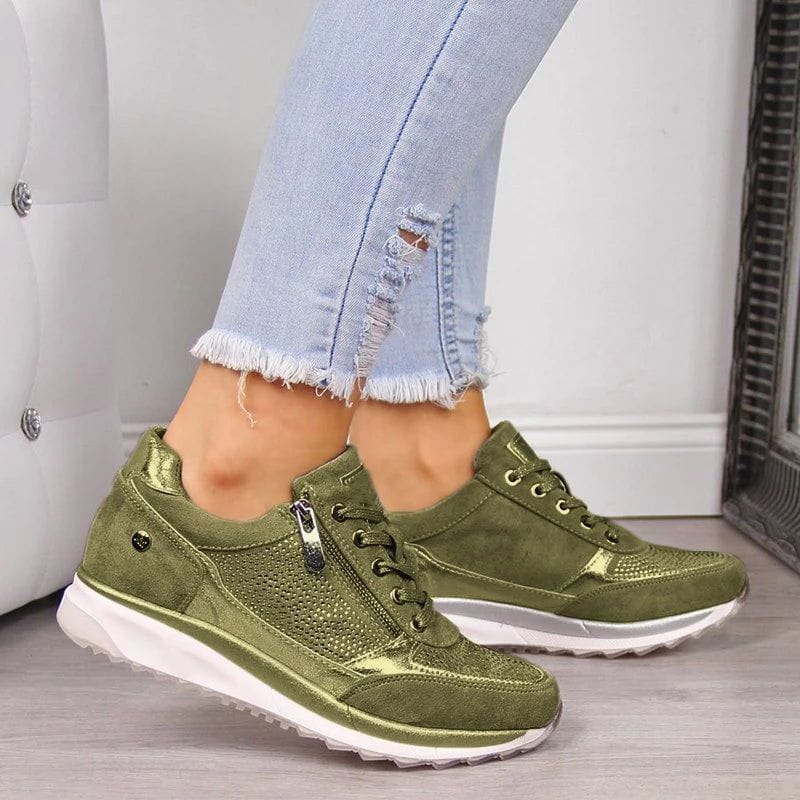 Sneakers Comfort Chic | Scamosciato Brillante | Stile Urbano e Versatile