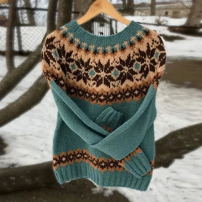 Maglione Invernale Scandinavo | Motivo Jacquard | Caldo e Avvolgente