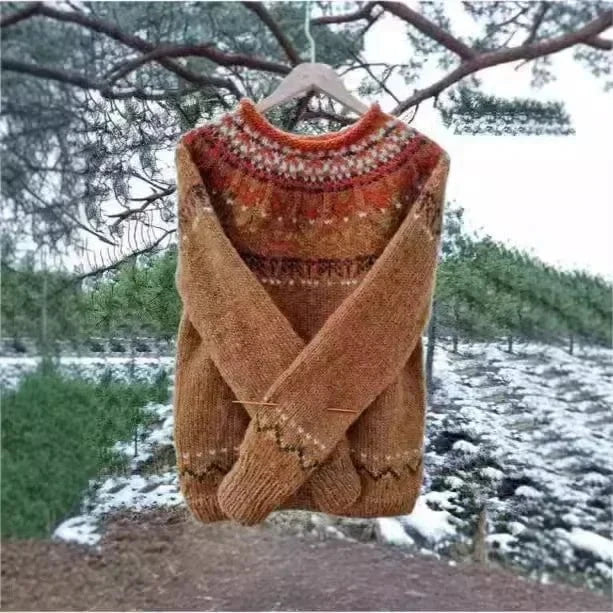Maglione Invernale Scandinavo | Motivo Jacquard | Caldo e Avvolgente