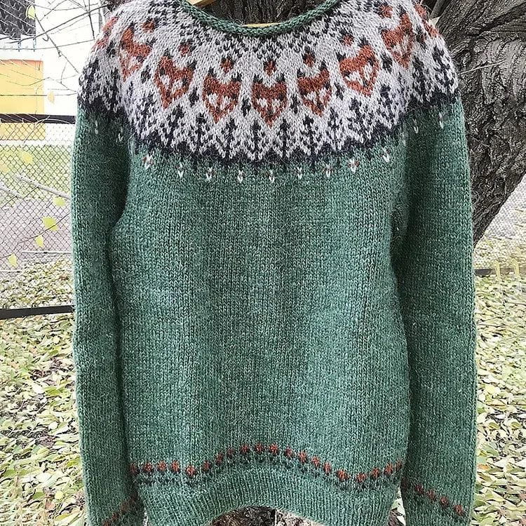 Maglione Invernale Scandinavo | Motivo Jacquard | Caldo e Avvolgente