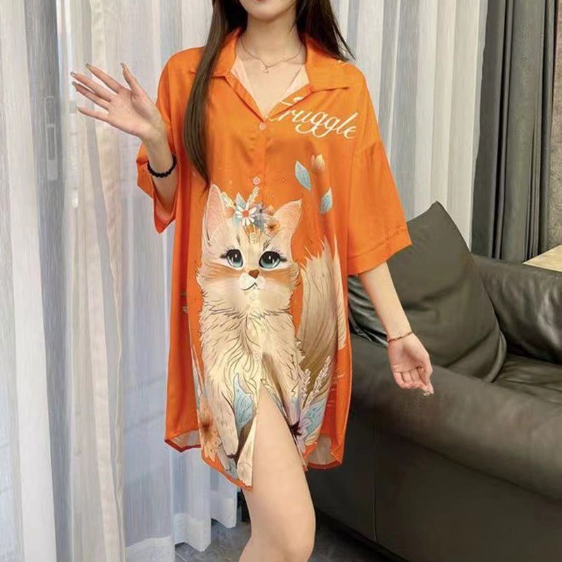 Camicia Oversize Donna | Stampa Animali | Comoda e Creativa