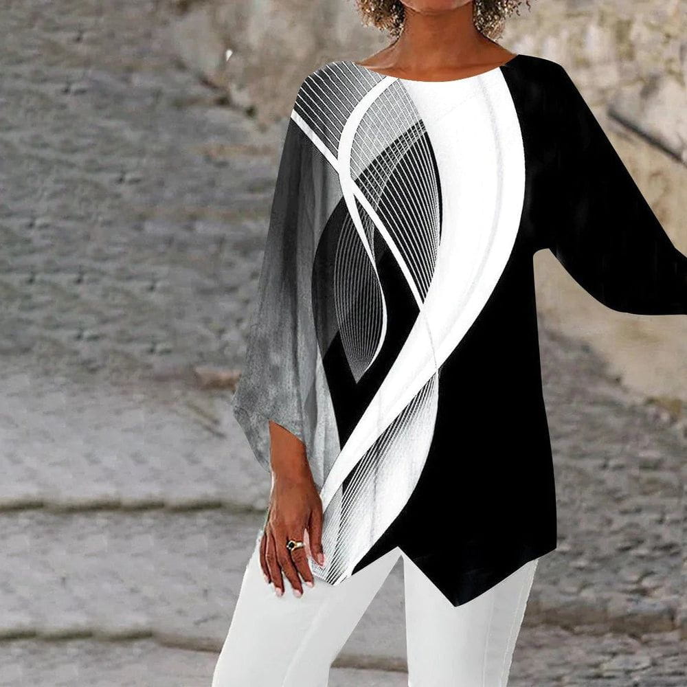 Tunica Asimmetrica | Bianco & Nero | Eleganza Moderna e Comfort