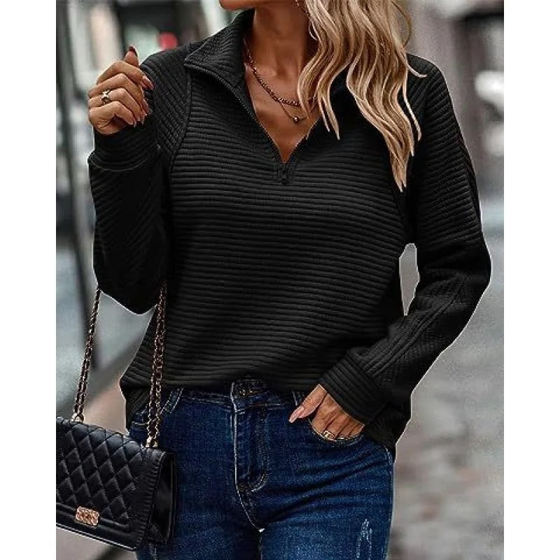 Felpa donna a costine con zip