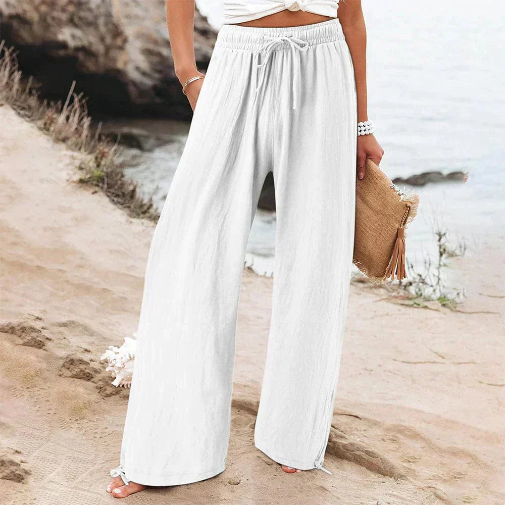 Pantaloni Palazzo in Lino | Vita Alta | Stile Casual Chic
