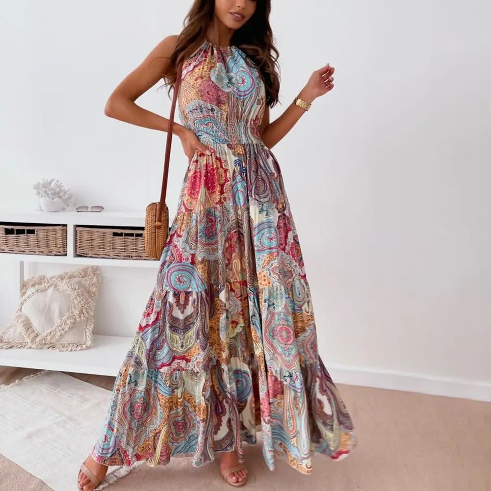 Maxi Abito Halter | Paisley | Schiena Scoperta