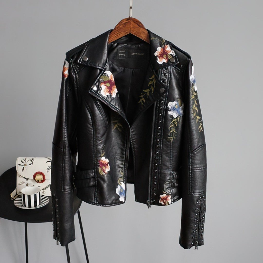 Giacca in Similpelle Ricamata | Rock & Romantica | Vegan Leather
