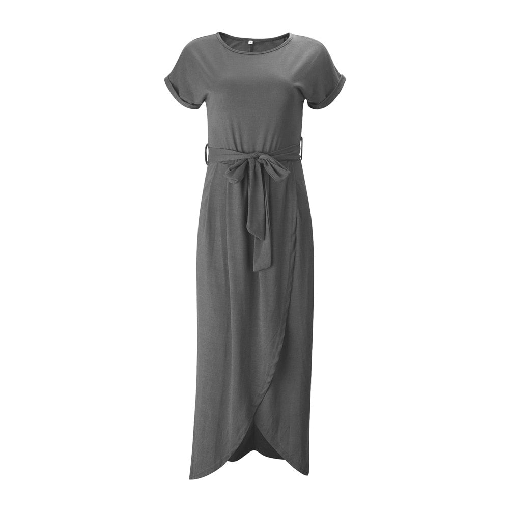 Abito Lungo con Spacco | Cotone Elasticizzato | Casual Chic
