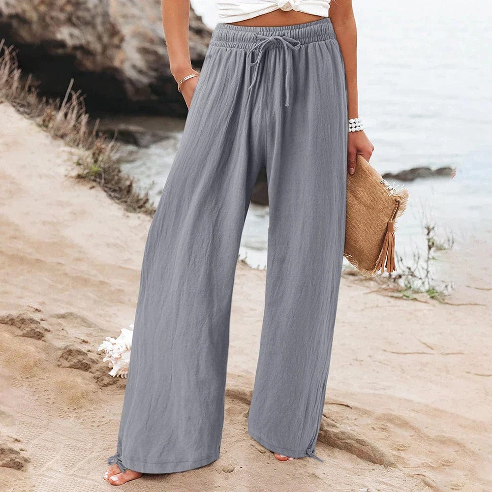 Pantaloni Palazzo in Lino | Vita Alta | Stile Casual Chic