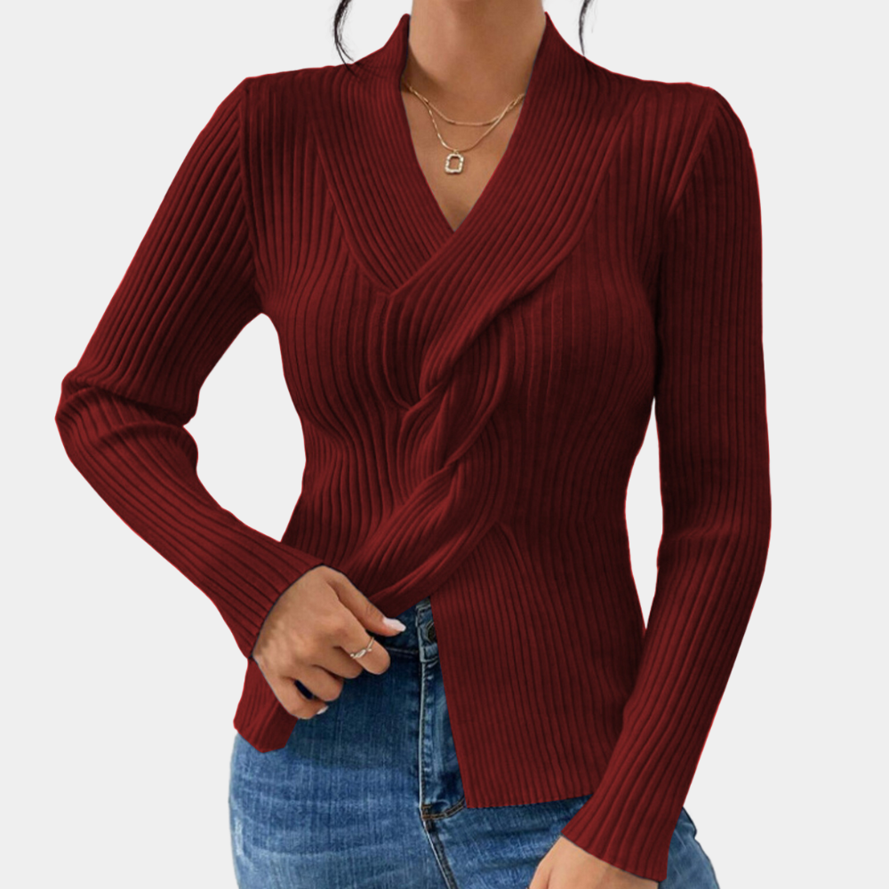 Maglione Incrociato | Lavorato a Maglia | Elegante e Femminile