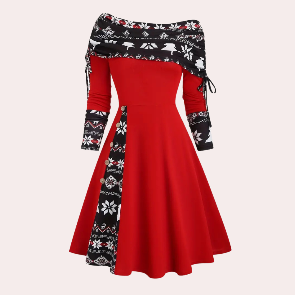 Off-Shoulder Christmas Dress | Festive & Flattering | Winter Party Ready