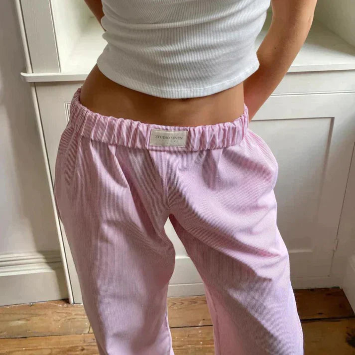 Pantaloni Larghi in Cotone | Vita Elasticizzata | Look Casual Comodo