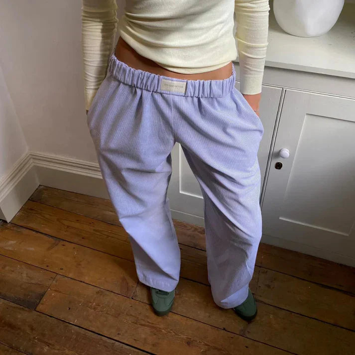 Pantaloni Larghi in Cotone | Vita Elasticizzata | Look Casual Comodo