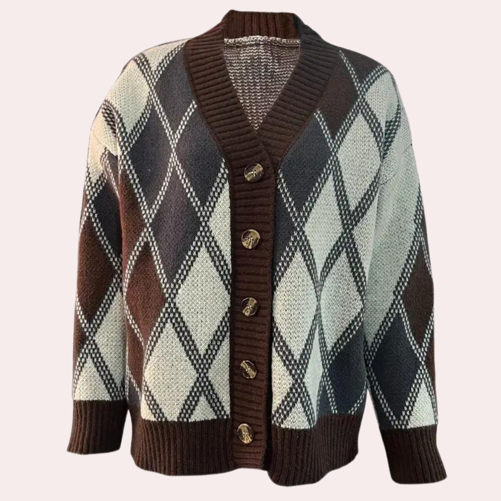 Cardigan a Rombi | Stile Preppy | Morbido & Vintage