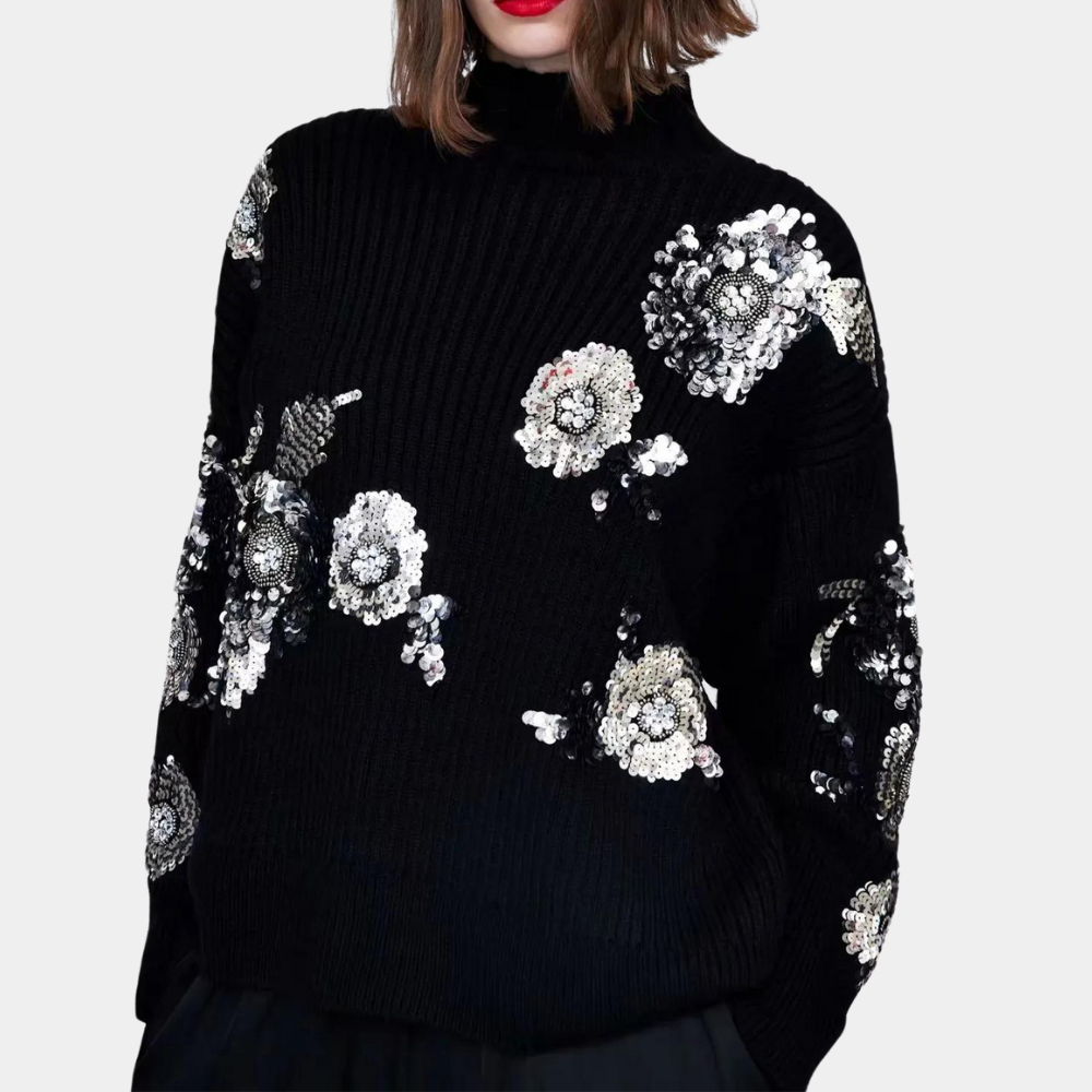 Maglione con Ricami Floreali | Caldo | Elegante e Sofisticato Metafields