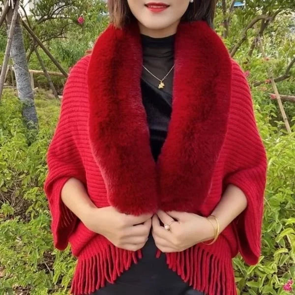 Mantella Donna | Bordo in Pelliccia Sintetica | Elegante e Calda
