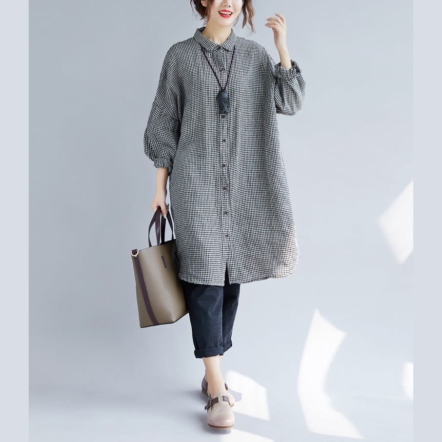 Camicia Lunga Oversize a Quadretti